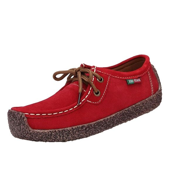 Red Handmade Loafers Size 7 - Picture 6 of 11